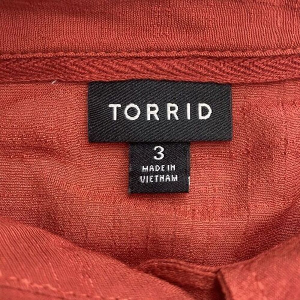 Torrid‎ Womens 3X Lindsay Drop Shoulder Button Up Burnt Orange - Picture 7 of 10